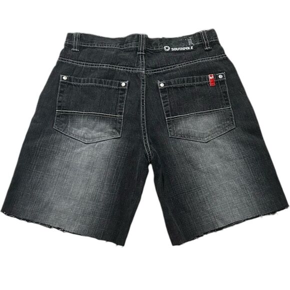 South Pole Y2K Skate Black Jean Shorts - Picture 1 of 3